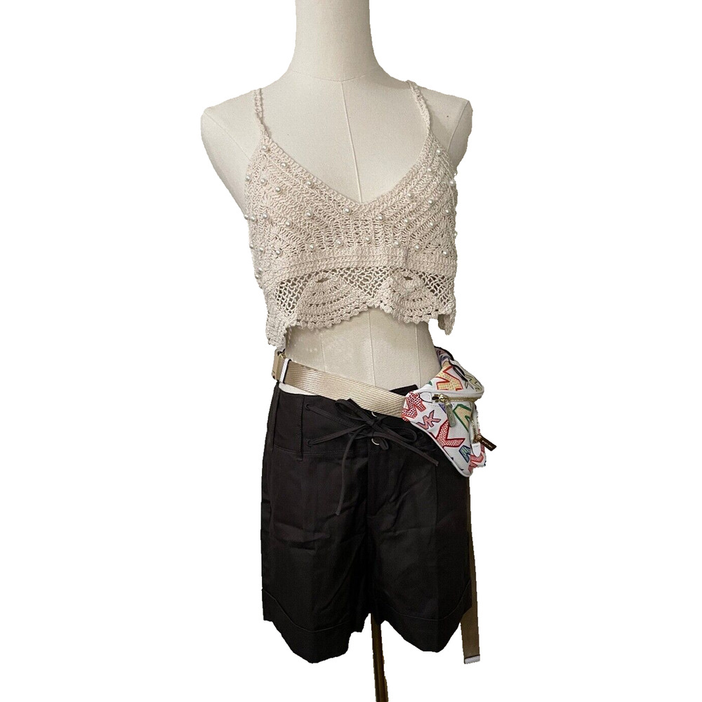 Banana Republic Martin Fit Shorts Brown Womens Tag Size 4 Regular Rolled Cuff